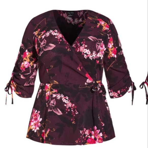 City Chic Cross Over Tie Top. New With Tags - Picture 3 of 8